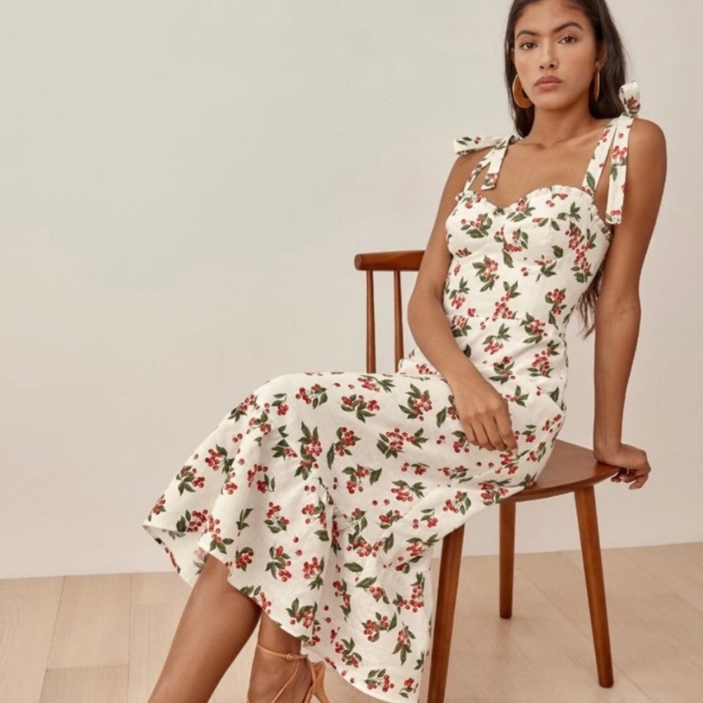 Reserved For Cadria Reformation Vale Dress, Sour Cherry, Sz 4